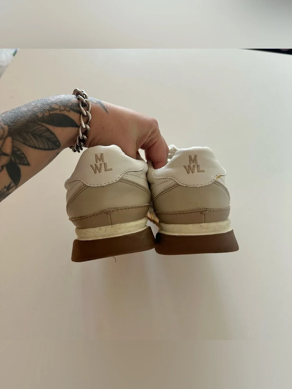 Madewell Kickoff Trainer Sneakers Antique Cream 9 Nubuck Leather Minimalist  Goo